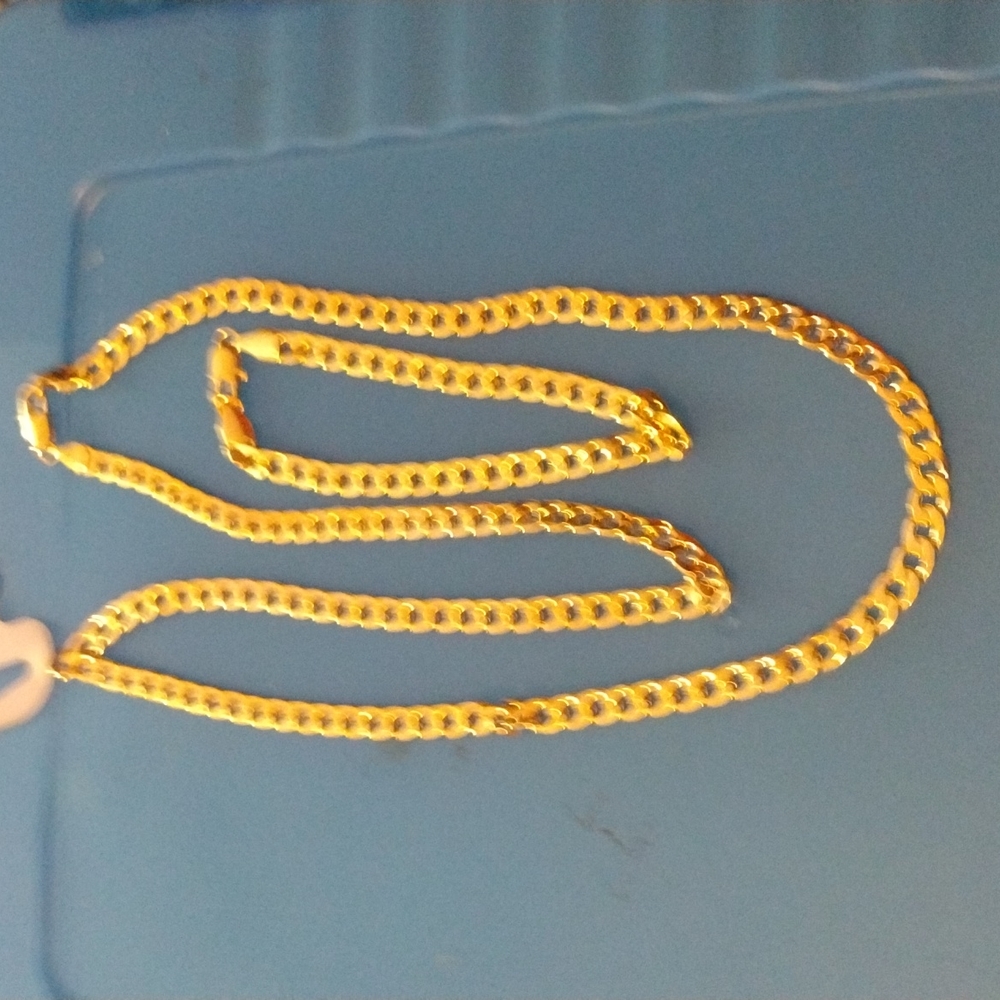 28" gold necklace and a 8" gold bracelet